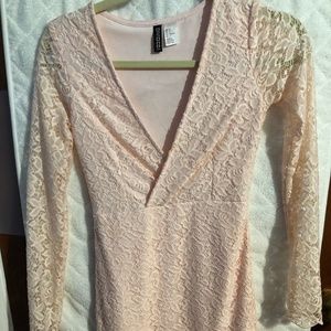 H&M Blush Pink Bodycon Floral Dress